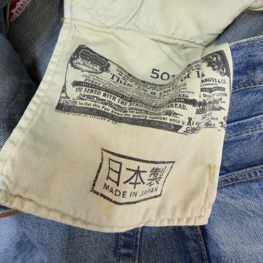 NWT Levis 501 1980s Made in Japan Selvedge Patchwork Jeans Blue Size 29x32